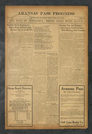 Aransas Pass Progress (Aransas Pass, Tex.), Vol. 13, No. 11, Ed. 1 Friday, July 2, 1926