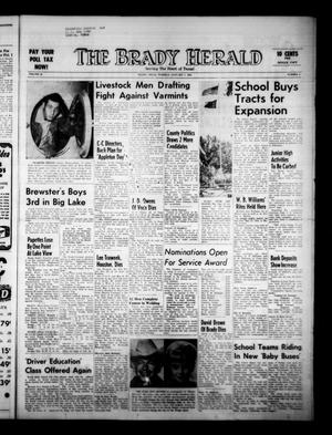 Primary view of object titled 'The Brady Herald (Brady, Tex.), Vol. 21, No. 9, Ed. 1 Tuesday, January 7, 1964'.