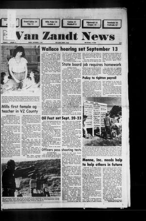 Primary view of object titled 'Van Zandt News (Wills Point, Tex.), Vol. 3, No. 14, Ed. 1 Sunday, September 9, 1984'.