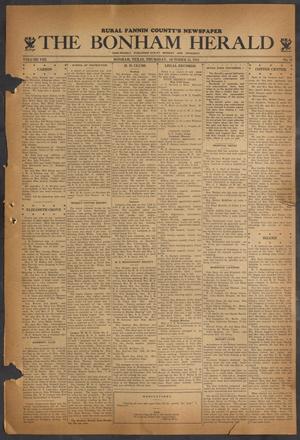 Primary view of object titled 'The Bonham Herald (Bonham, Tex.), Vol. 8, No. 16, Ed. 1 Thursday, October 25, 1934'.