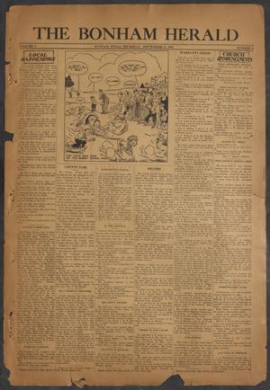 Primary view of object titled 'The Bonham Herald (Bonham, Tex.), Vol. 5, No. 9, Ed. 1 Thursday, September 17, 1931'.