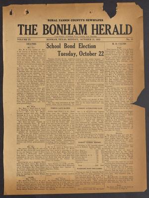 The Bonham Herald (Bonham, Tex.), Vol. 9, No. 15, Ed. 1 Monday, October 21, 1935