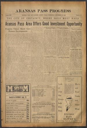 Primary view of object titled 'Aransas Pass Progress (Aransas Pass, Tex.), Vol. 21, No. 22, Ed. 1 Wednesday, September 10, 1930'.