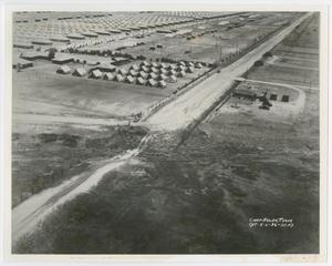 Primary view of object titled '[Aerial Photograph of Tents at Camp Hulen]'.
