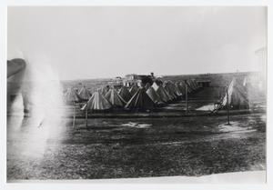 Primary view of object titled '[Photograph of a Photo of Early Camp Tents]'.