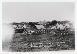 Primary view of object titled '[Photograph of the Camp of the 111th Medical Regiment]'.