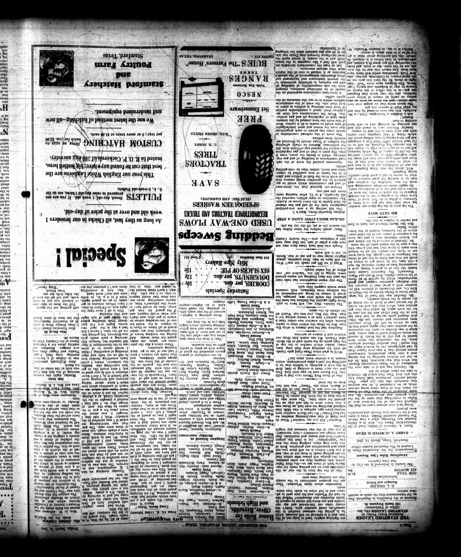 The Stamford Leader (Stamford, Tex.), Vol. 41, No. 24, Ed. 1 Friday, March 14, 1941
                                                
                                                    [Sequence #]: 4 of 8
                                                