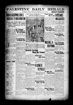 Palestine Daily Herald (Palestine, Tex), Vol. 11, No. 274, Ed. 1 Wednesday, July 16, 1913