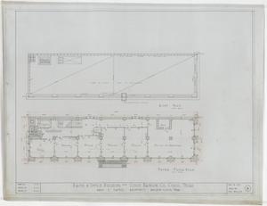 Cisco Bank and Office Building, Cisco, Texas: Roof & Third Floor Plans