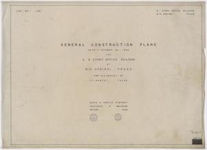 Cooley Office Building, Big Spring, Texas: Title Page for General Construction Plans