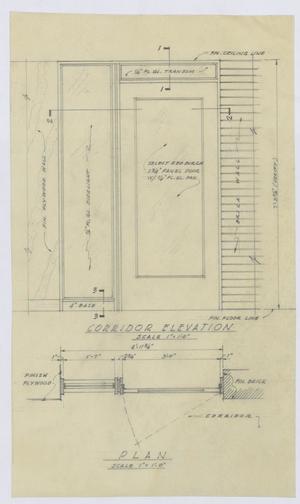 Primary view of object titled 'Taylor Telephone Incorporated Headquarters, Merkel, Texas: Corridor Elevation'.