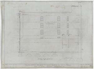 Primary view of object titled 'Cisco Bank and Office Building, Cisco, Texas: Right Side Elevation'.