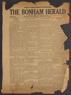 Primary view of object titled 'The Bonham Herald (Bonham, Tex.), Vol. 9, No. 47, Ed. 1 Monday, February 10, 1936'.