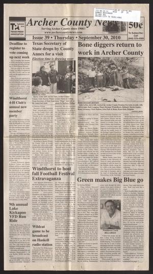 Archer County News (Archer City, Tex.), No. 39, Ed. 1 Thursday, September 30, 2010