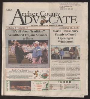 Primary view of object titled 'Archer County Advocate (Holliday, Tex.), Vol. 4, No. 37, Ed. 1 Thursday, December 21, 2006'.