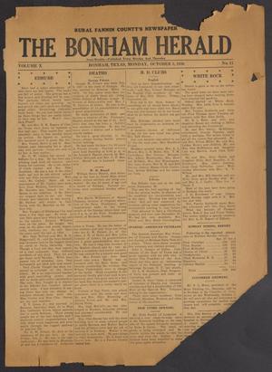 The Bonham Herald (Bonham, Tex.), Vol. 10, No. 11, Ed. 1 Monday, October 5, 1936