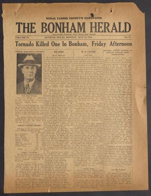 Primary view of object titled 'The Bonham Herald (Bonham, Tex.), Vol. 9, No. 73, Ed. 1 Monday, May 11, 1936'.