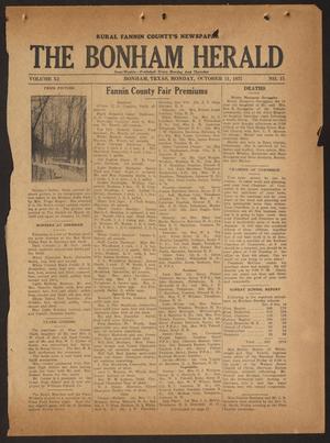 Primary view of object titled 'The Bonham Herald (Bonham, Tex.), Vol. 11, No. 15, Ed. 1 Monday, October 11, 1937'.