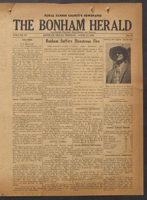 The Bonham Herald (Bonham, Tex.), Vol. 9, No. 69, Ed. 1 Monday, April 27, 1936