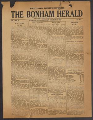The Bonham Herald (Bonham, Tex.), Vol. 9, No. 99, Ed. 1 Monday, August 10, 1936