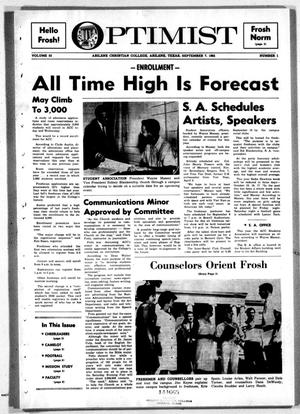 The Optimist (Abilene, Tex.), Vol. 53, No. 1, Ed. 1, Tuesday, September 7, 1965
