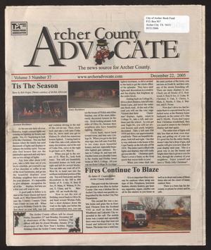 Primary view of object titled 'Archer County Advocate (Holliday, Tex.), Vol. 3, No. 37, Ed. 1 Thursday, December 22, 2005'.