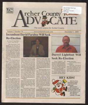 Primary view of object titled 'Archer County Advocate (Holliday, Tex.), Vol. 3, No. 34, Ed. 1 Thursday, December 1, 2005'.