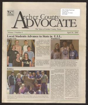 Primary view of object titled 'Archer County Advocate (Holliday, Tex.), Vol. 3, No. 4, Ed. 1 Thursday, April 28, 2005'.
