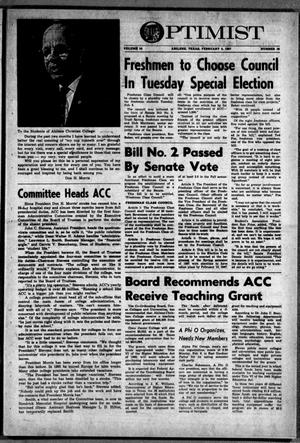 The Optimist (Abilene, Tex.), Vol. 54, No. 16, Ed. 1, Friday, February 3, 1967