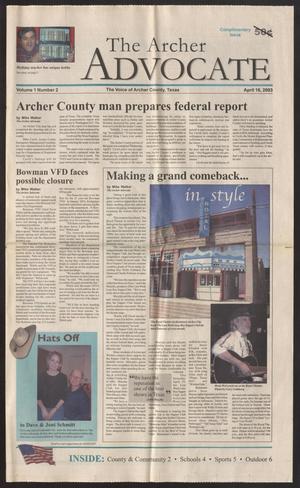The Archer Advocate (Holliday, Tex.), Vol. 1, No. 2, Ed. 1 Wednesday, April 16, 2003