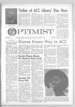 The Optimist (Abilene, Tex.), Vol. 57, No. 10, Ed. 1, Friday, November 7, 1969