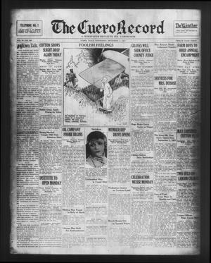 Primary view of object titled 'The Cuero Record (Cuero, Tex.), Vol. 37, No. 206, Ed. 1 Wednesday, September 2, 1931'.