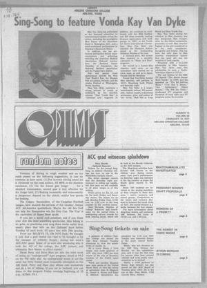 The Optimist (Abilene, Tex.), Vol. 58, No. 15, Ed. 1, Friday, February 12, 1971