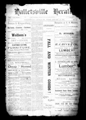 Primary view of object titled 'Halletsville Herald. (Hallettsville, Tex.), Vol. 20, No. 15, Ed. 1 Thursday, January 22, 1891'.