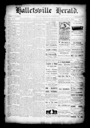 Halletsville Herald. (Hallettsville, Tex.), Vol. 17, No. 51, Ed. 1 Thursday, September 13, 1888