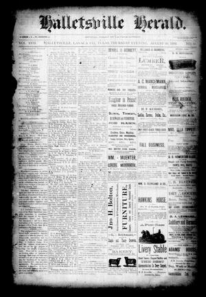 Primary view of object titled 'Halletsville Herald. (Hallettsville, Tex.), Vol. 17, No. 49, Ed. 1 Thursday, August 30, 1888'.