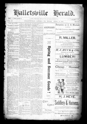 Halletsville Herald. (Hallettsville, Tex.), Vol. 20, No. 23, Ed. 1 Thursday, April 30, 1891