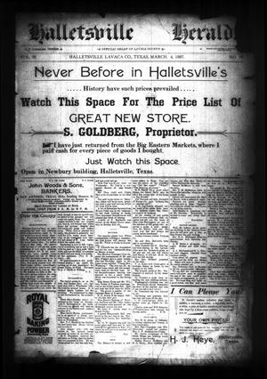 Primary view of object titled 'Halletsville Herald. (Hallettsville, Tex.), Vol. 26, No. 16, Ed. 1 Thursday, March 4, 1897'.