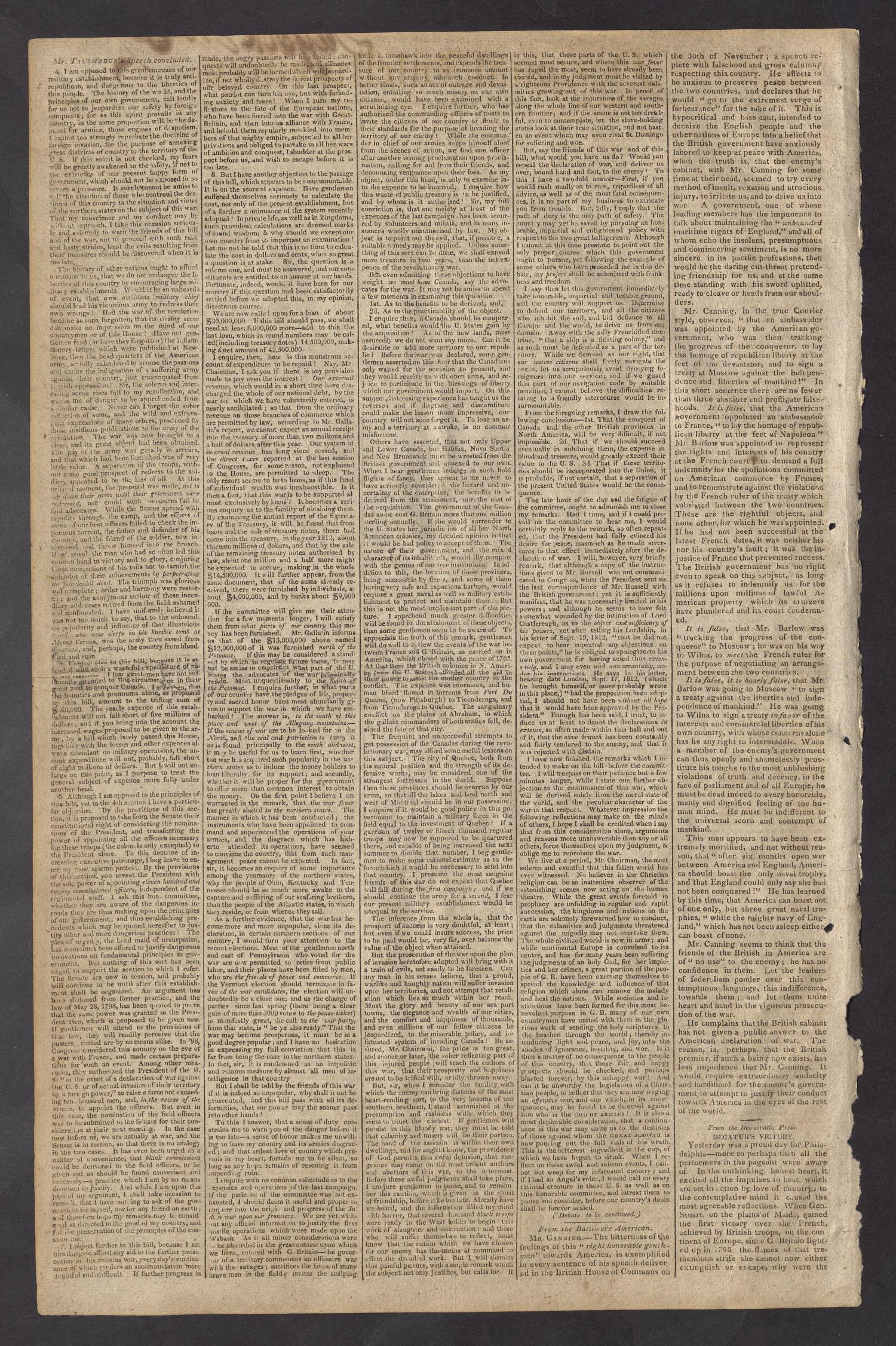 National Intelligencer. (Washington City [D.C.]), Vol. 13, No. 1933, Ed. 1 Tuesday, February 9, 1813
                                                
                                                    [Sequence #]: 2 of 4
                                                