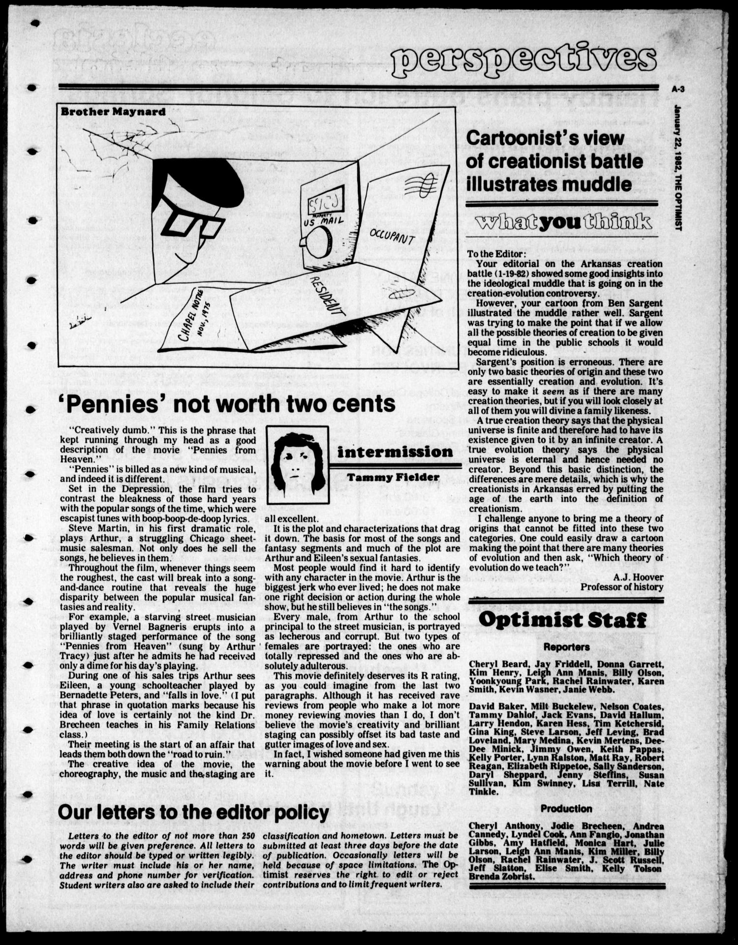 The Optimist (Abilene, Tex.), Vol. 69, No. 30, Ed. 1, Friday, January 22, 1982
                                                
                                                    [Sequence #]: 3 of 15
                                                
