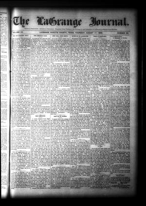 The La Grange Journal. (La Grange, Tex.), Vol. 20, No. 34, Ed. 1 Thursday, August 17, 1899