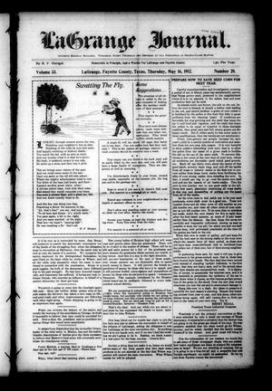 Primary view of object titled 'La Grange Journal. (La Grange, Tex.), Vol. 33, No. 20, Ed. 1 Thursday, May 16, 1912'.