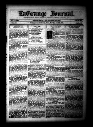 Primary view of object titled 'La Grange Journal. (La Grange, Tex.), Vol. 37, No. 17, Ed. 1 Thursday, April 27, 1916'.