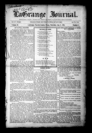 Primary view of object titled 'La Grange Journal. (La Grange, Tex.), Vol. 32, No. 1, Ed. 1 Thursday, January 5, 1911'.