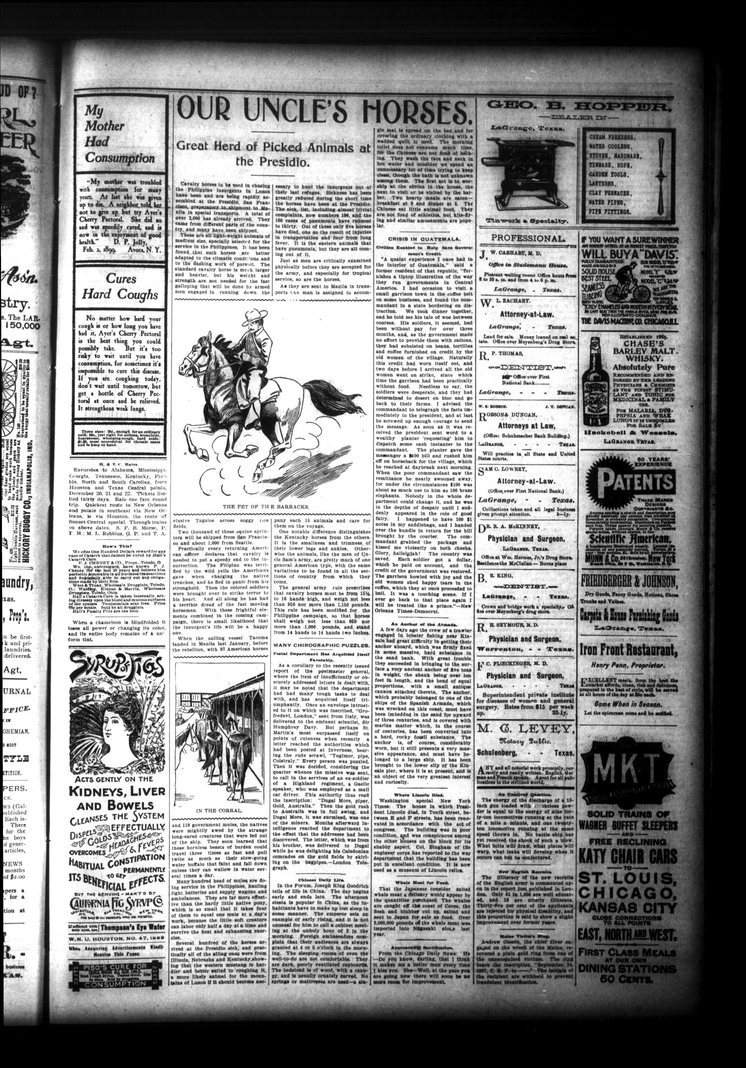 The La Grange Journal. (La Grange, Tex.), Vol. 20, No. 48, Ed. 1 Thursday, November 23, 1899
                                                
                                                    [Sequence #]: 3 of 8
                                                