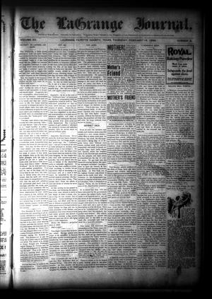 Primary view of object titled 'The La Grange Journal. (La Grange, Tex.), Vol. 20, No. 8, Ed. 1 Thursday, February 16, 1899'.