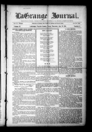 Primary view of object titled 'La Grange Journal. (La Grange, Tex.), Vol. 32, No. 3, Ed. 1 Thursday, January 19, 1911'.