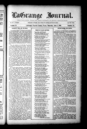 La Grange Journal. (La Grange, Tex.), Vol. 31, No. 22, Ed. 1 Thursday, June 2, 1910