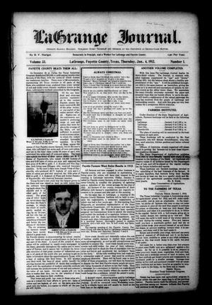 La Grange Journal. (La Grange, Tex.), Vol. 33, No. 1, Ed. 1 Thursday, January 4, 1912