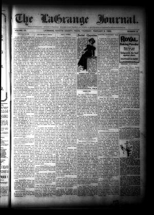 Primary view of object titled 'The La Grange Journal. (La Grange, Tex.), Vol. 20, No. 7, Ed. 1 Thursday, February 9, 1899'.